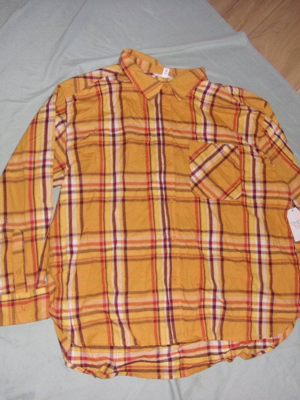 NEW size xxl  womens yellow flannel plaid button down shirt outdoor wear  2x 2 x